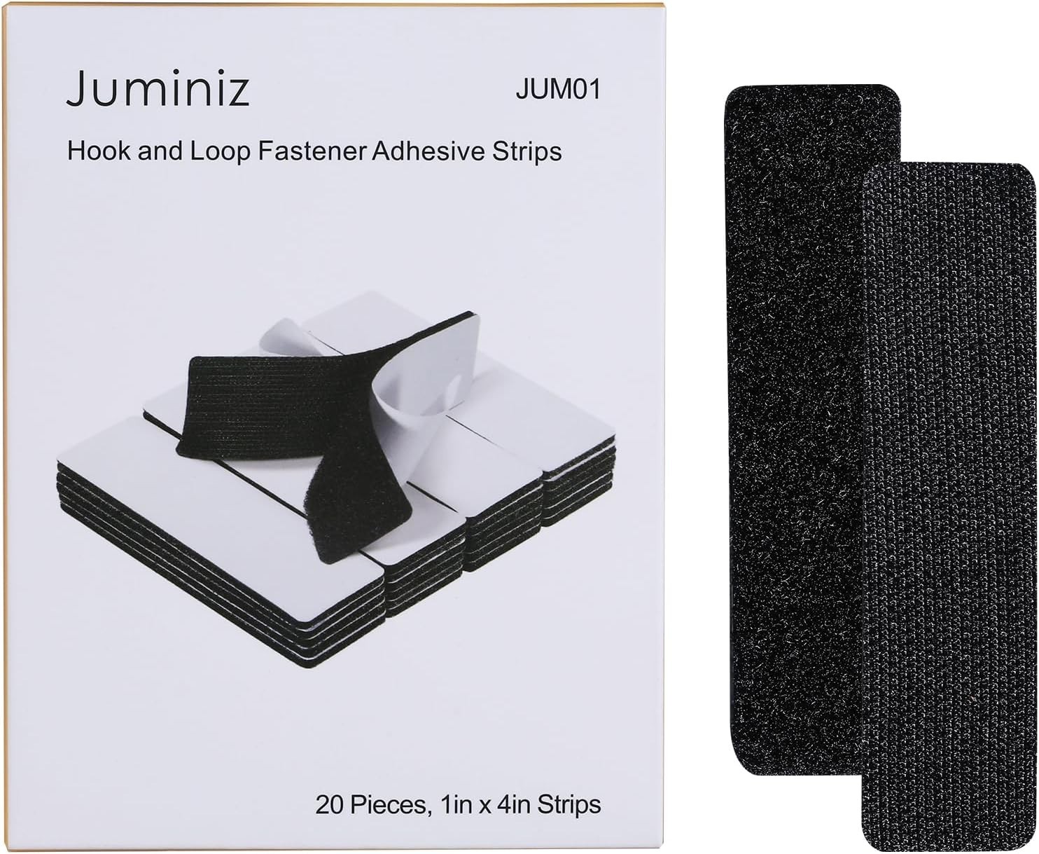 20 Sets Heavy Duty 1x4 Inch Hook and Loop Strips - Versatile Adhesive Fasteners