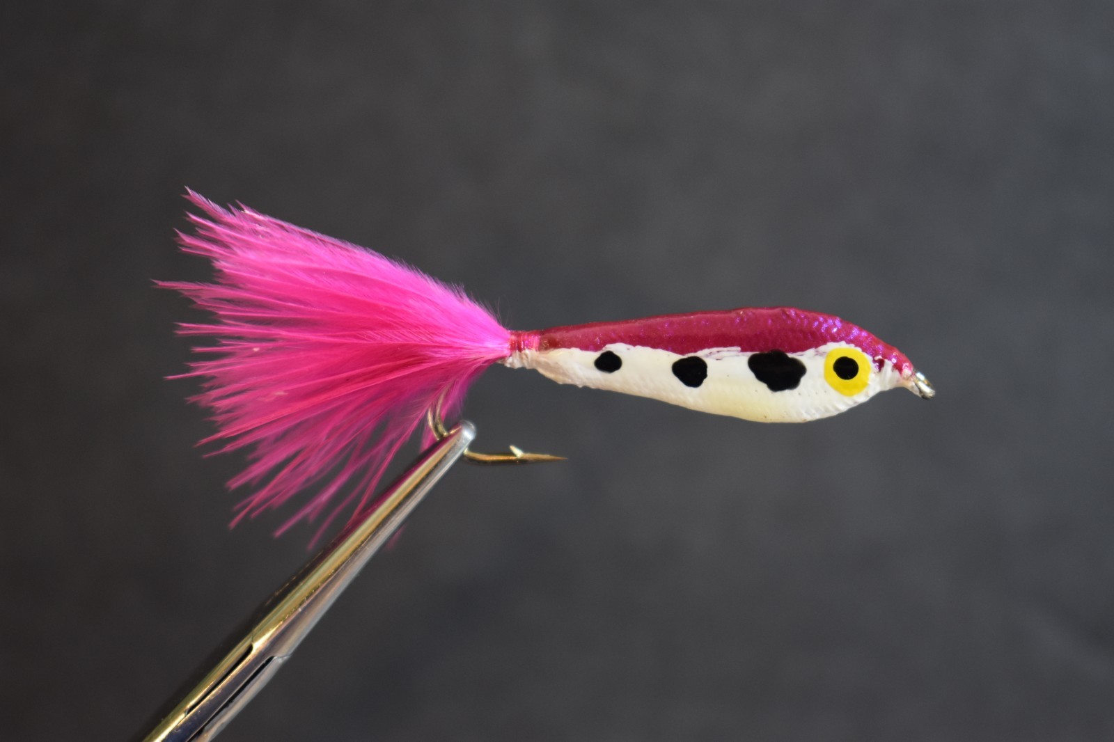 Pink & White w/ Black Spots EPOXY MINNOW Nymph Fishing Flies 1 Fly, U Choose
