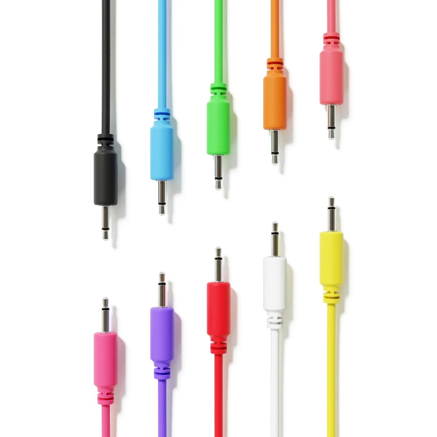 Paquete De 10 Cables De Parche Mono 45Cm 3.5Mm Para Sintetizador Eurorack