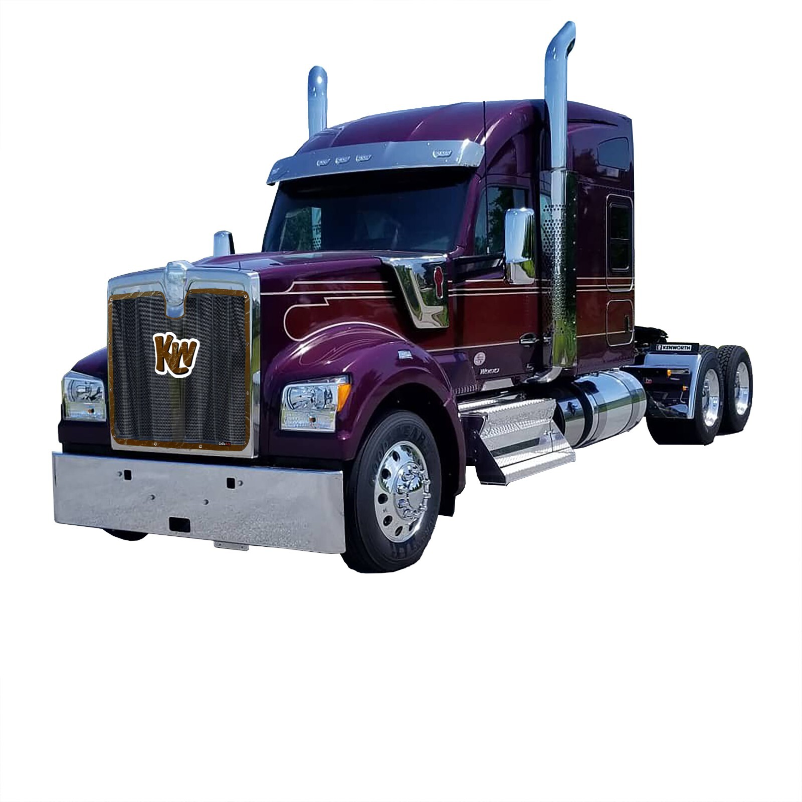 Premium Brown KW Mesh Bug Screen Fits Kenworth W990 By GrilleAdz
