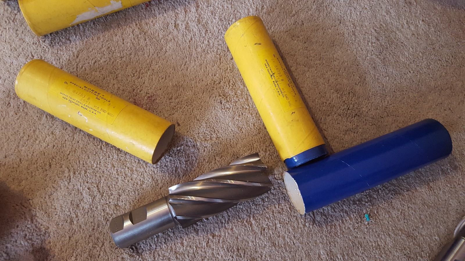NEW Morse End Mill LOT of 2 - 6 Flute - 1 3/4 dia x 1-1/4 shank x 6-1/2 OAL