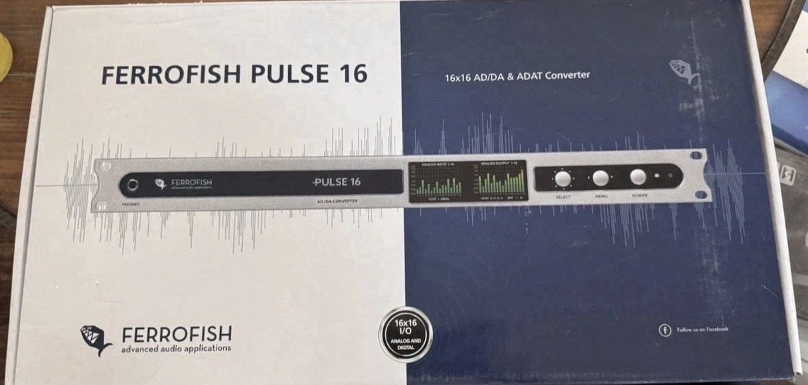 Ferrofish Pulse 16 16x16 AD/DA ADAT Rackmount Audio Interface w/ MIDI