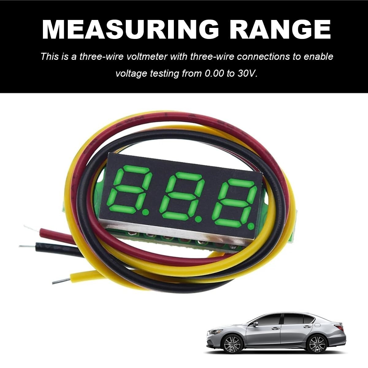 5 PCS Mini Digital Voltage Meter DC 0-30V LED Display Voltmeter