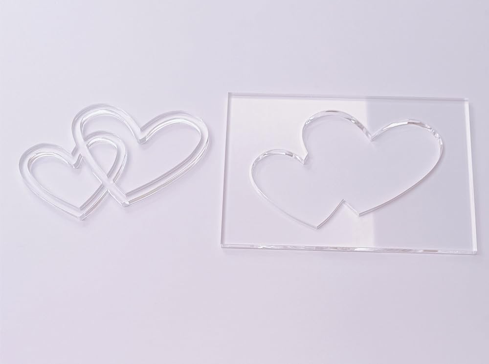 Double Heart Router TemplateClear Acrylic Woodworking TemplateRouter Template