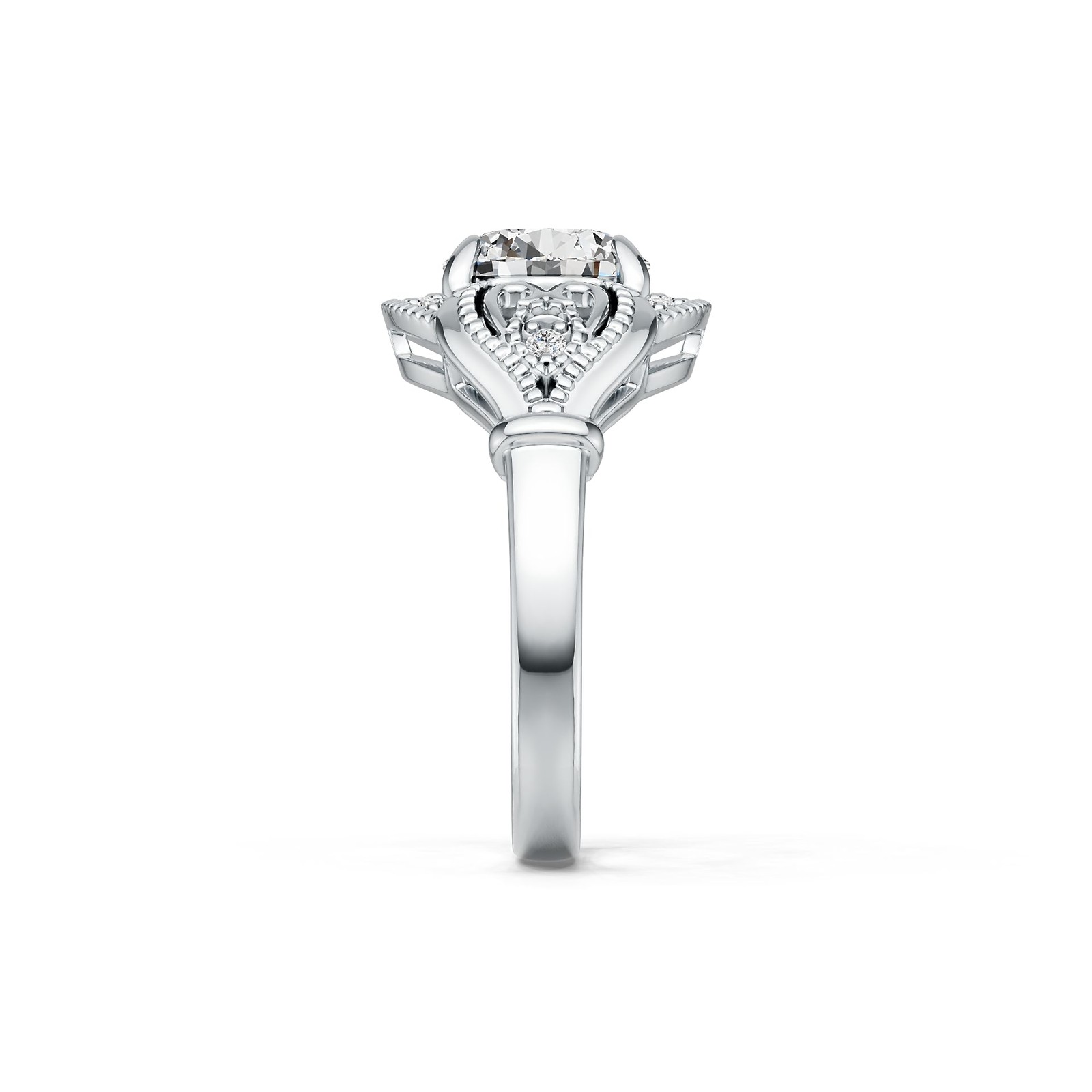 Sterling Silver Semi Mount Ring Setting Round RD 8x8mm