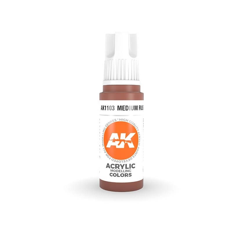 AK Interactive 17ml Bottle Medium Rust 3rd Gen Acrylic Paint AK11103