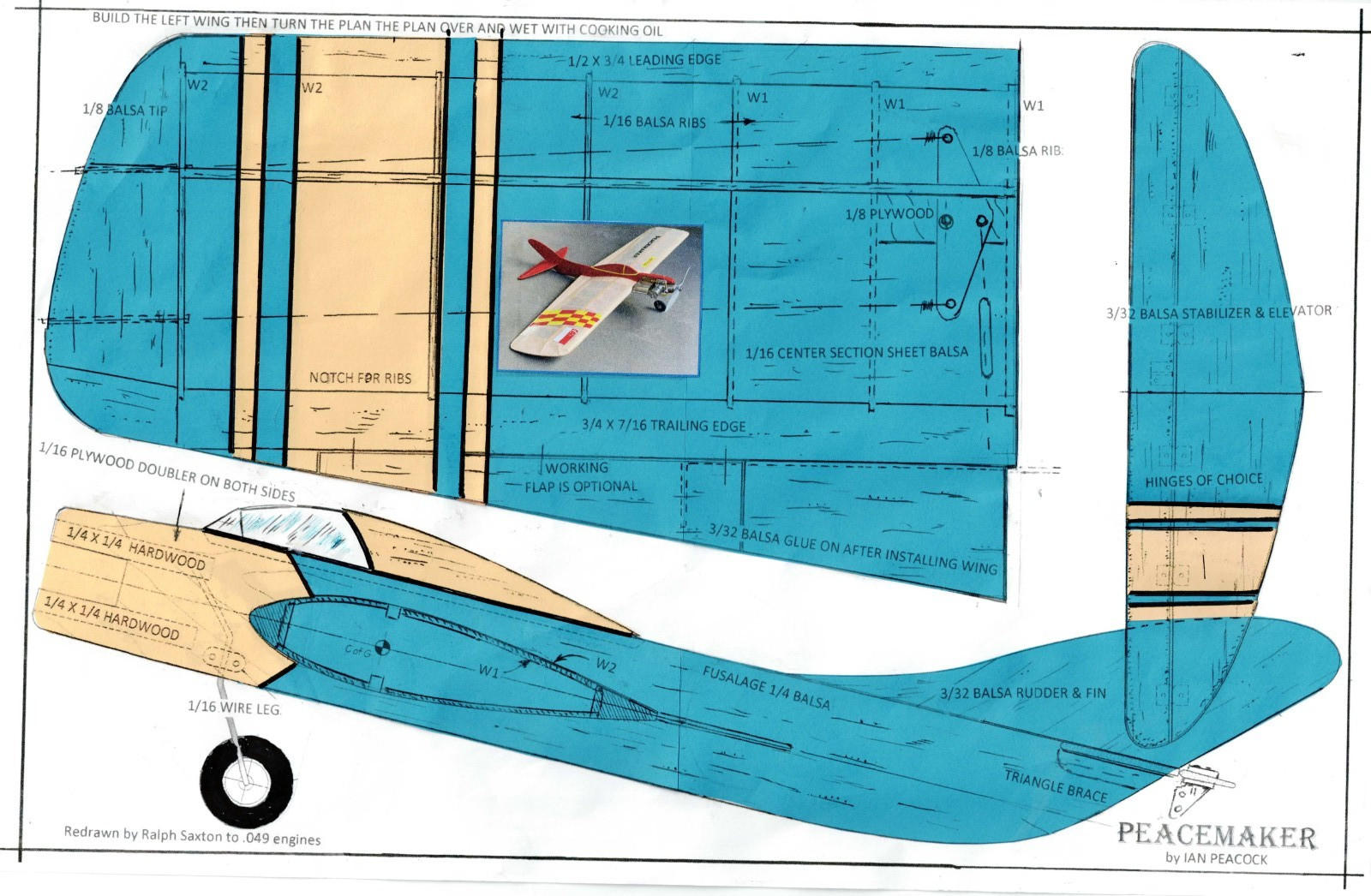 1/2 A profile Combat "Peacemaker" U-Control plans
