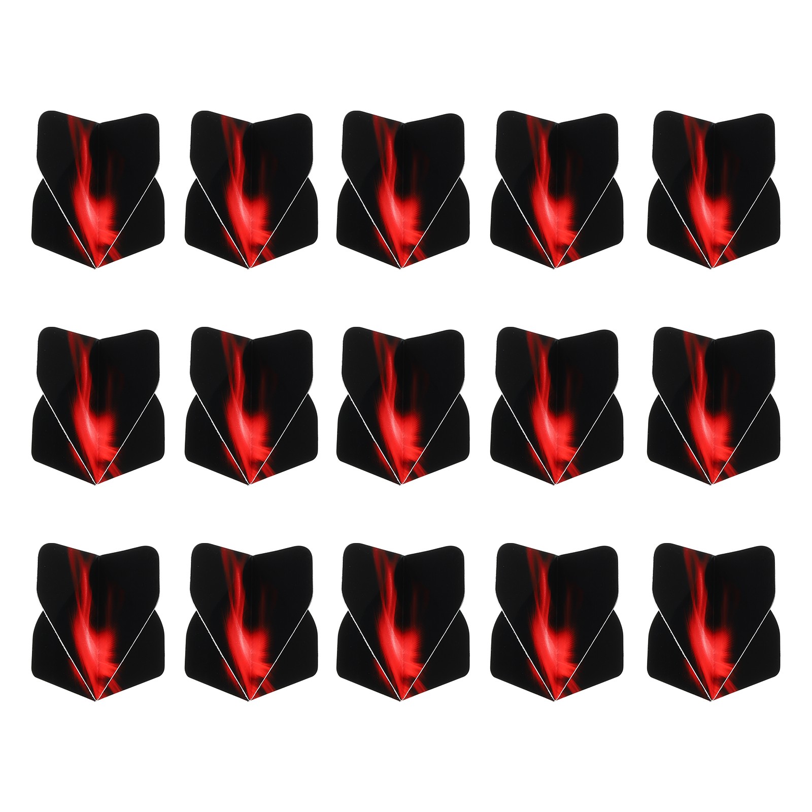 Standard Dart Flights, 15 Pack Flights, Black, Red