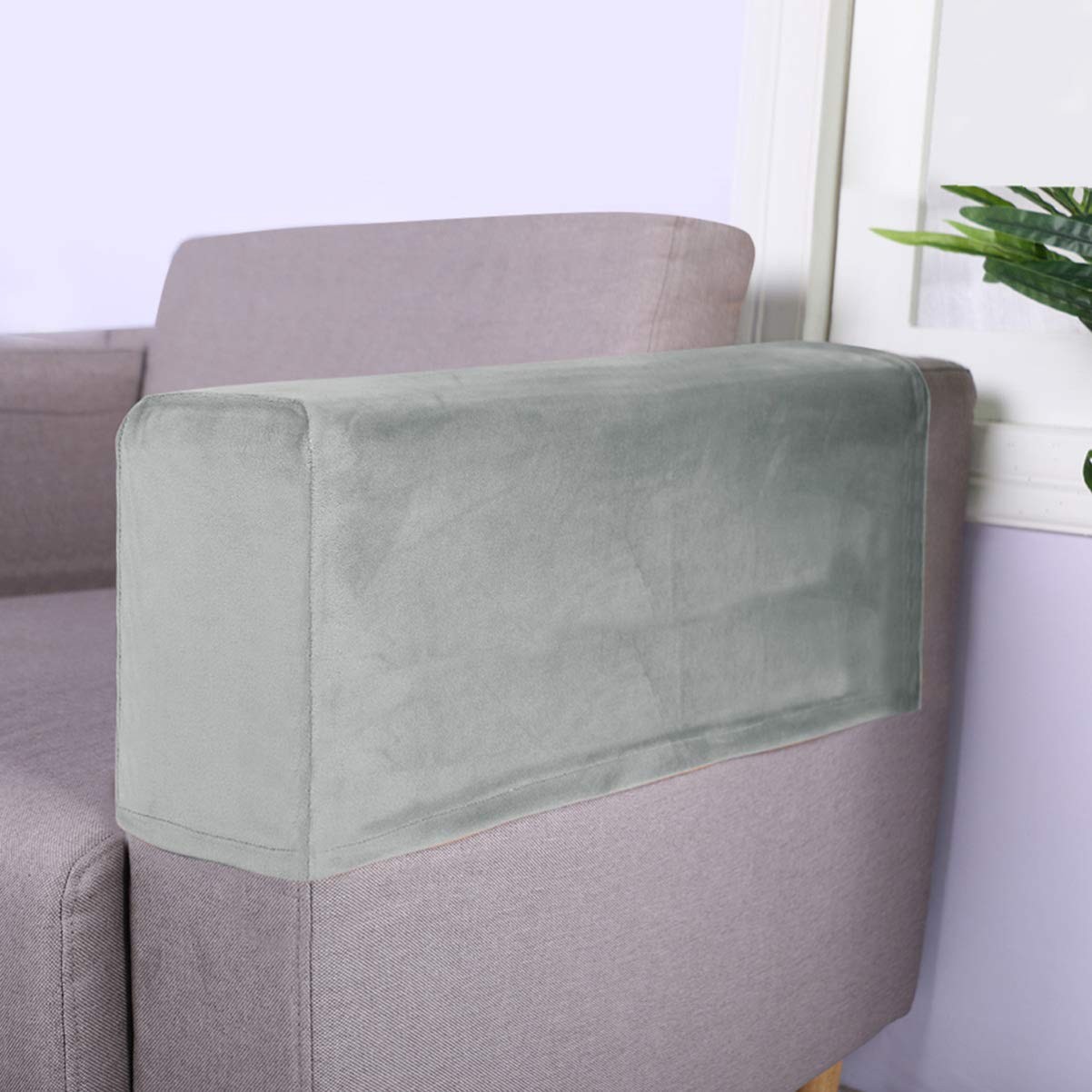 NOLITOY 2pcs Stretch Armrest Covers for Sofa, Universal Removable Armrest Protec