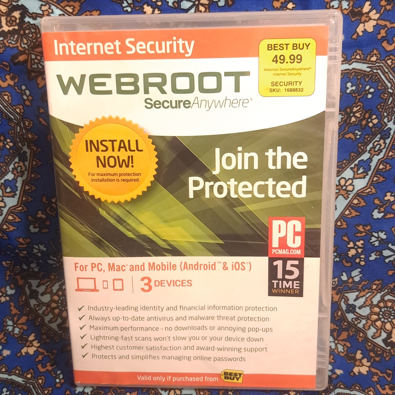 Webroot Secure Anywhere Internet Security Free Shipping