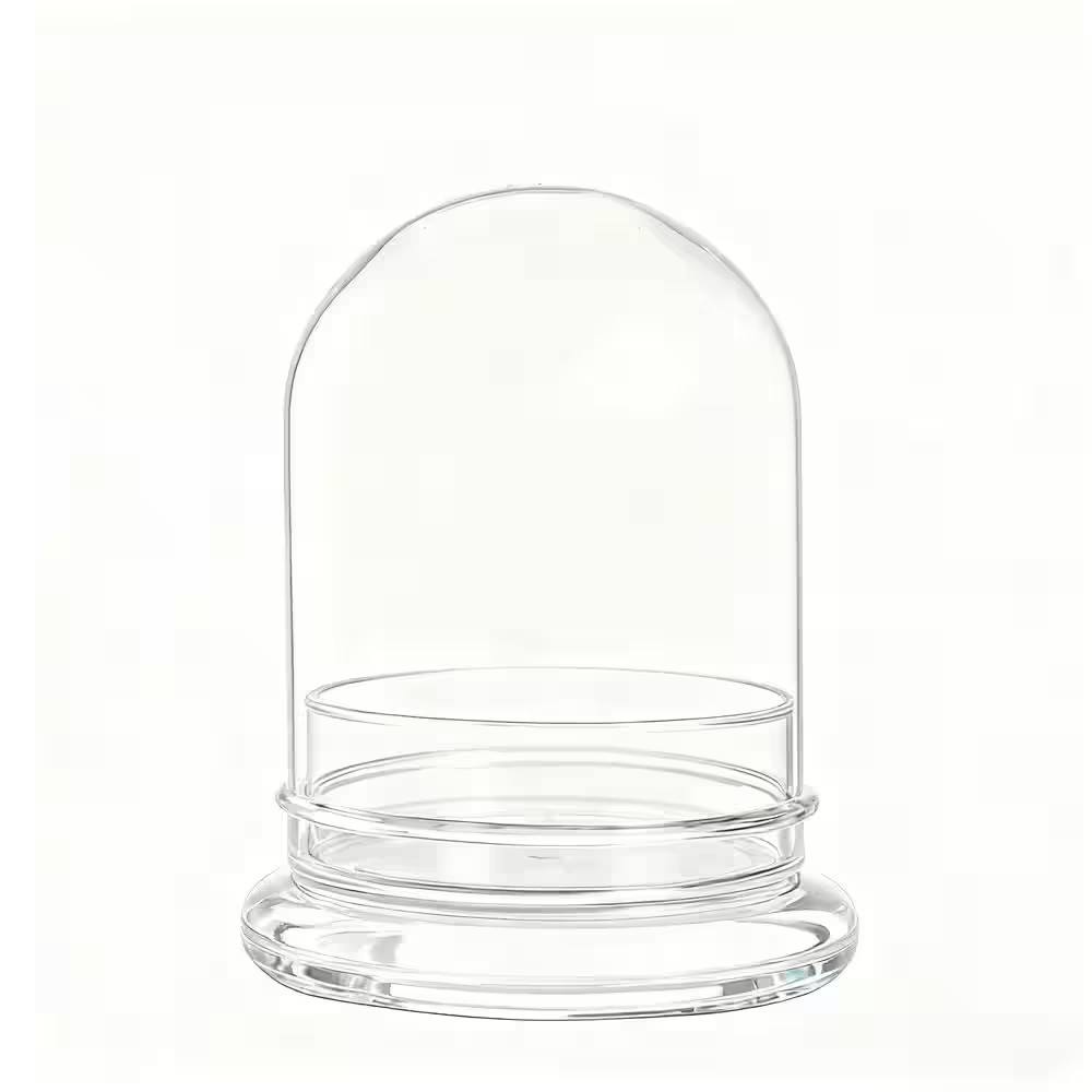 4.7 X 4.7 X 6.3 In. Small Clear Decorative Glass Terrarium Cloche with Air Hole