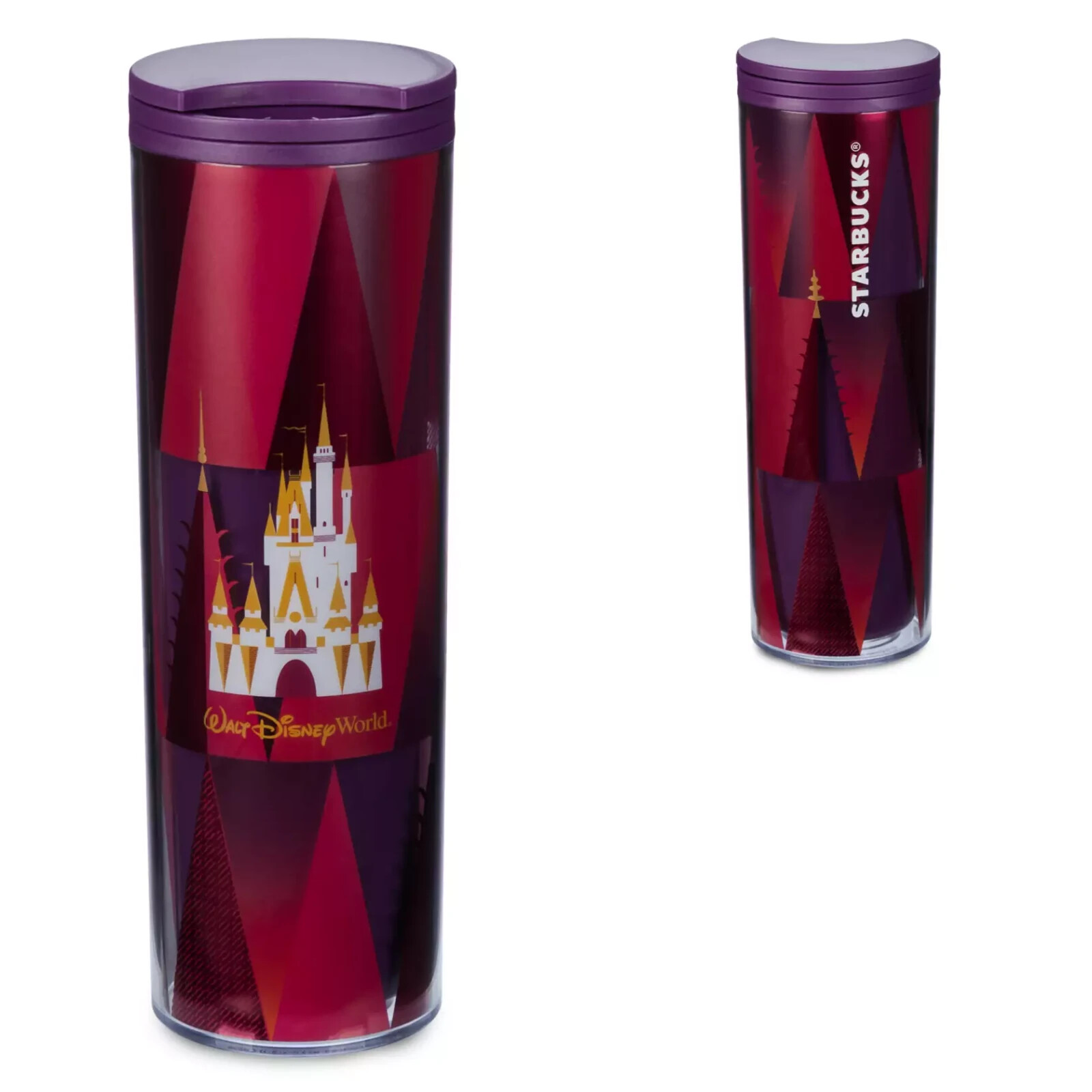 Walt Disney World Cinderella Castle Starbucks 16 oz Travel Tumbler Cup & Lid New