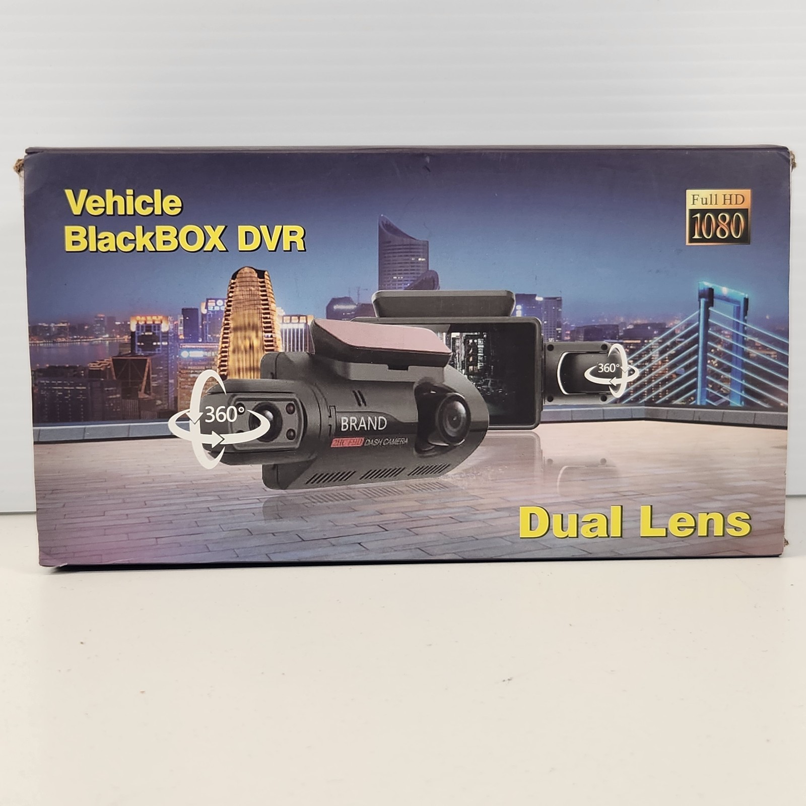 Dual Lens 1080P Vehicle Black Box DVR Dash Cam Front Rear Camera New Open Box