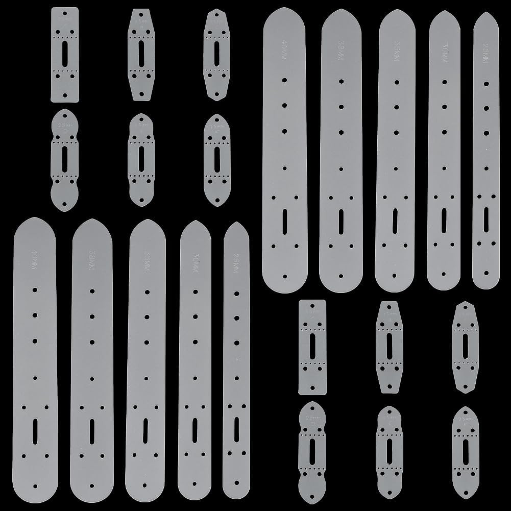 22 Pcs 11 Styles Leather Templates PVC Leather Patterns Templates Supply for Bel