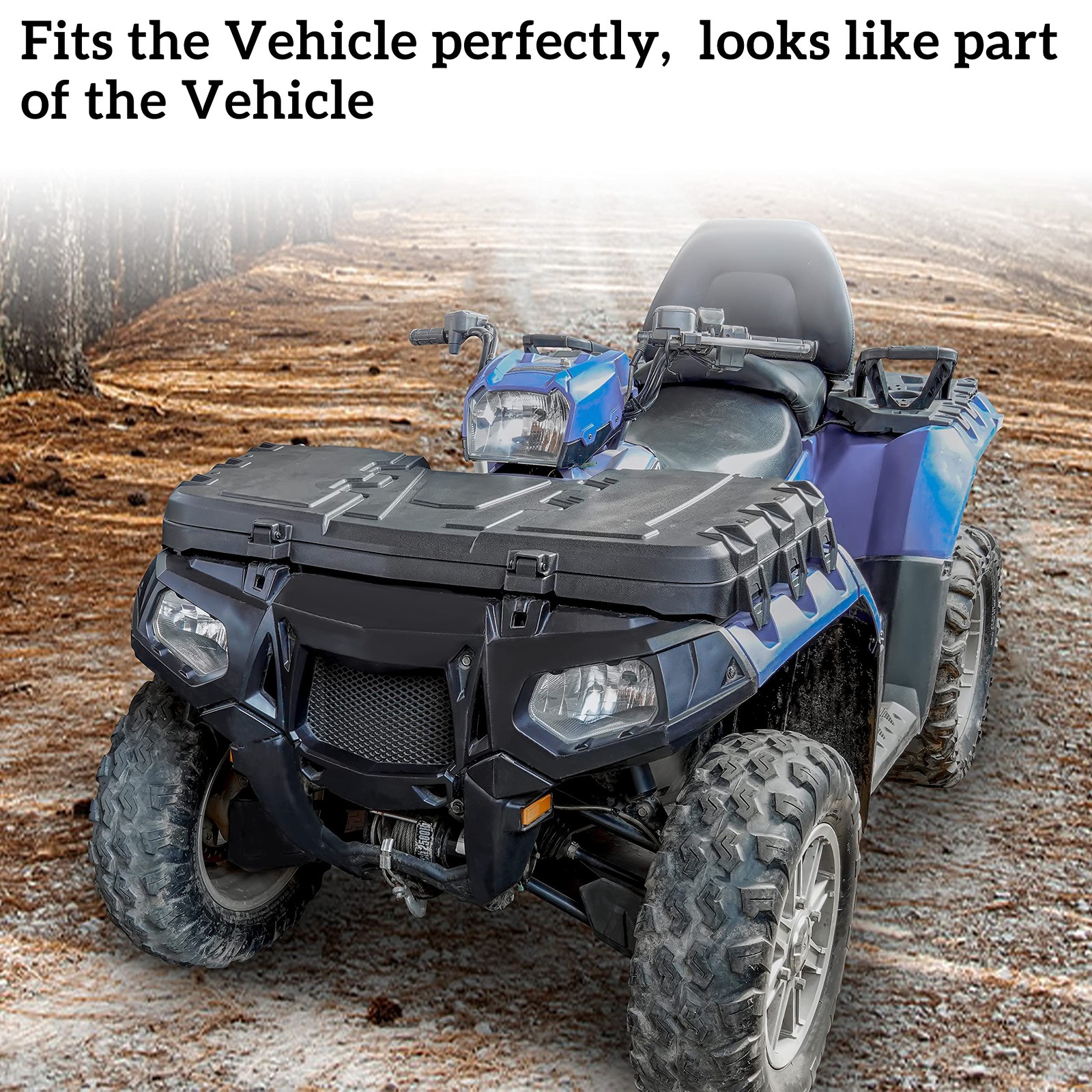 SAUTVS Front Storage Box for Sportsman 2009-2024, Lockable Front Cargo Box for