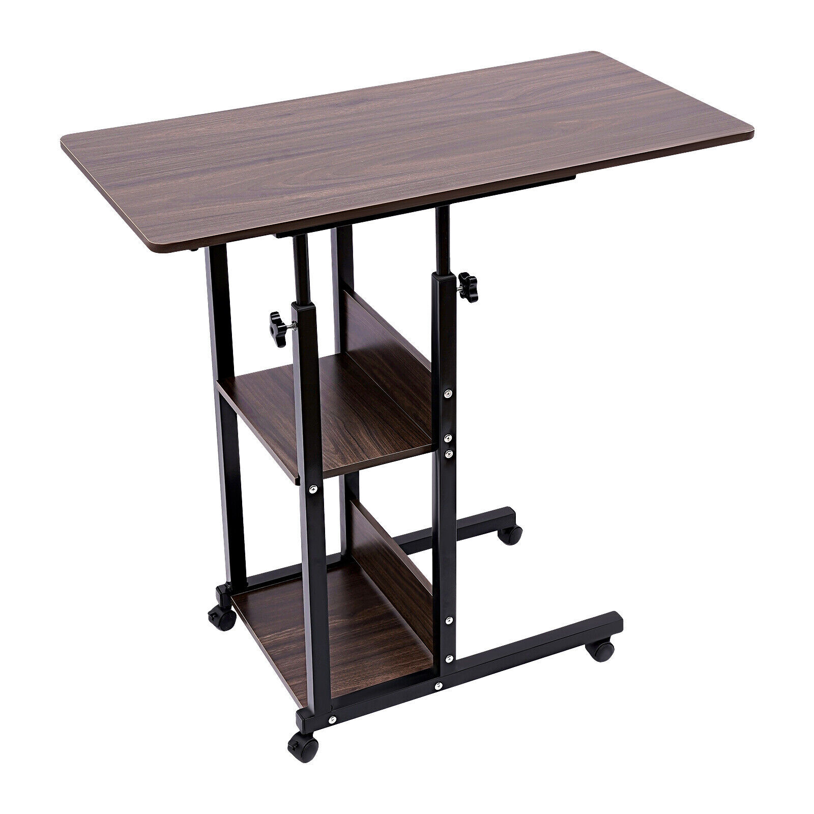C-Shaped Side Table Adjustable, Height Adjustable C Table with Wheels