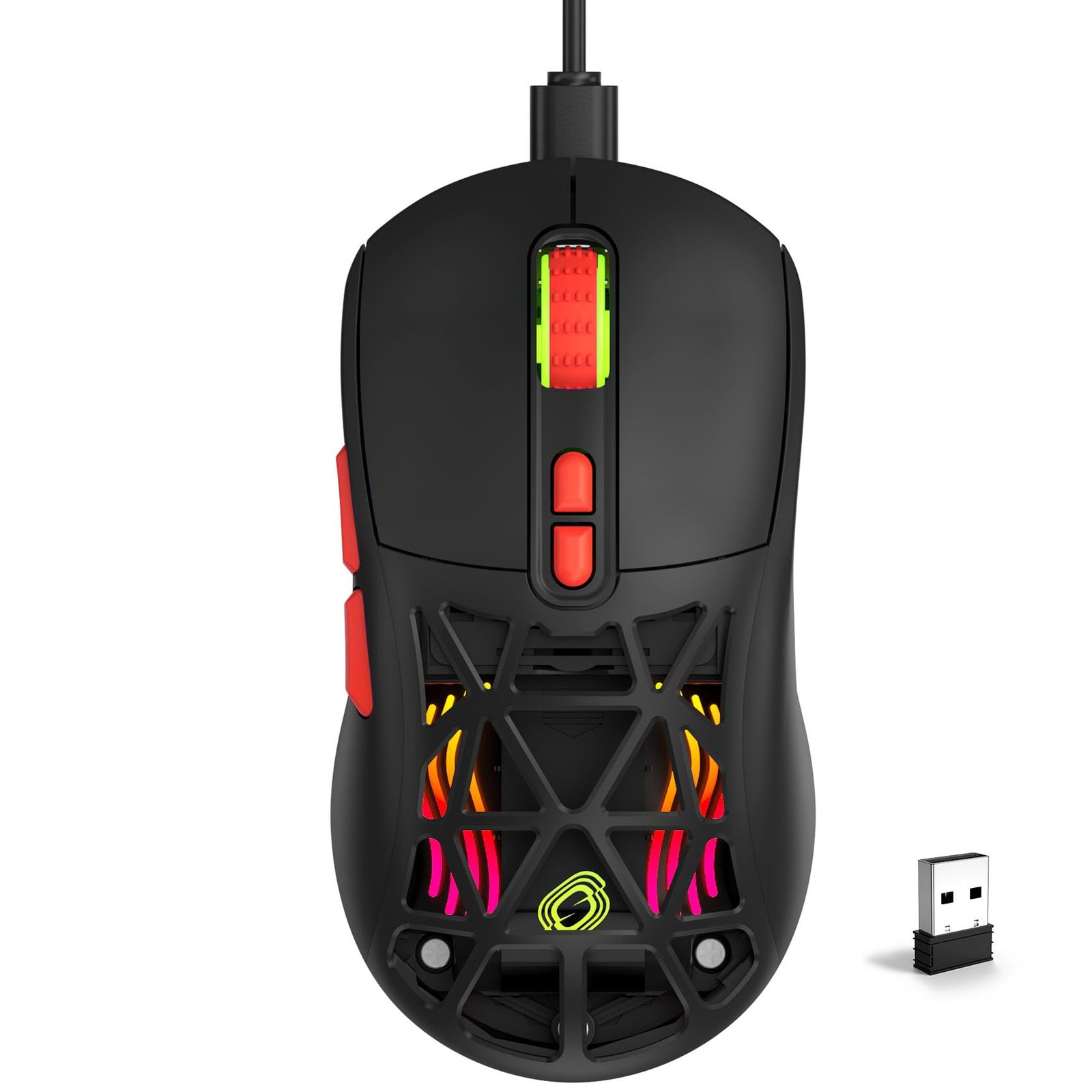 Wireless Gaming Mouse, RechargeableandRechange Shell,RGB Programmable Macro M...