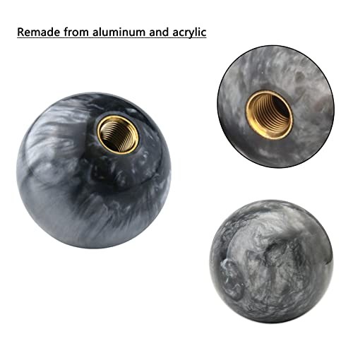 Shift knob Round Ball Marble Style Universal for Manual Automatic Vehicles Gray