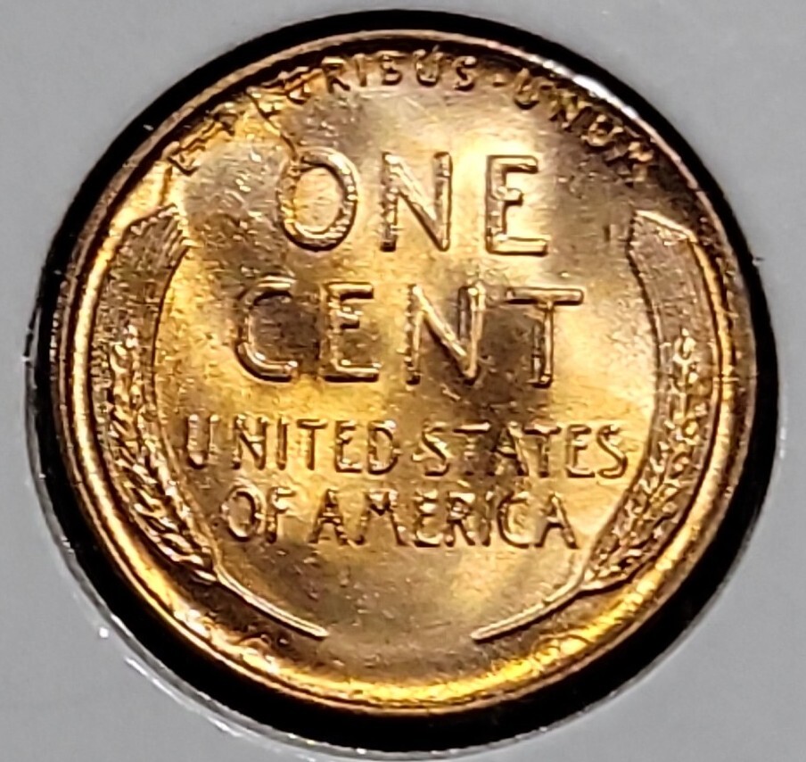 1939 Wheat Cent Penny Uncirculated Reverse Die Break - 5041
