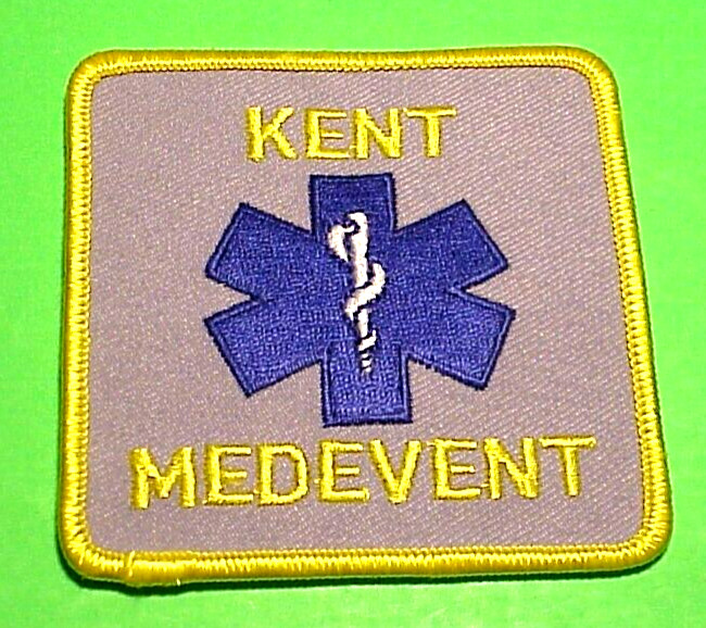 KENT MEDEVENT  ENGLAND / WALES  PRIVATE COMPANY AMBULANCE EMT 3" x 3"  PATCH