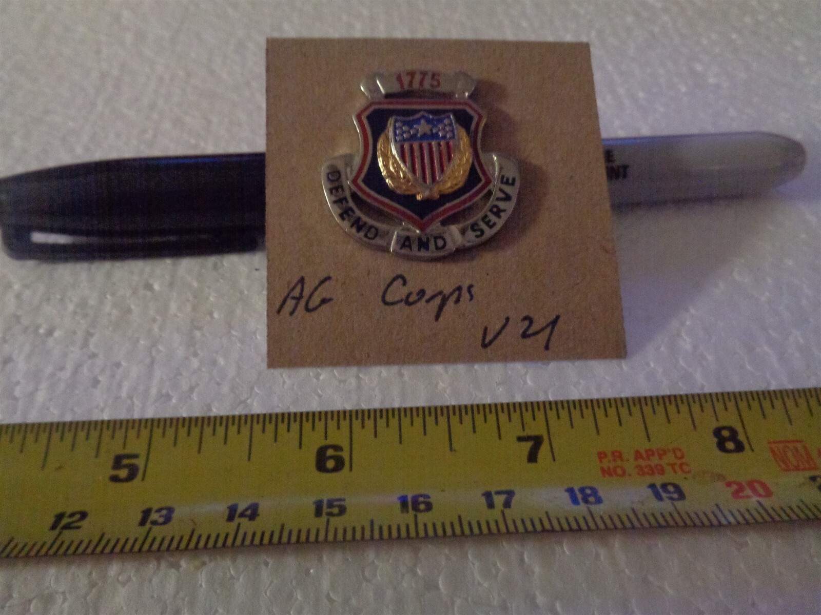 Adjutant General Corps V21 Unit Crest, DI, DUI (DRAW#H7)