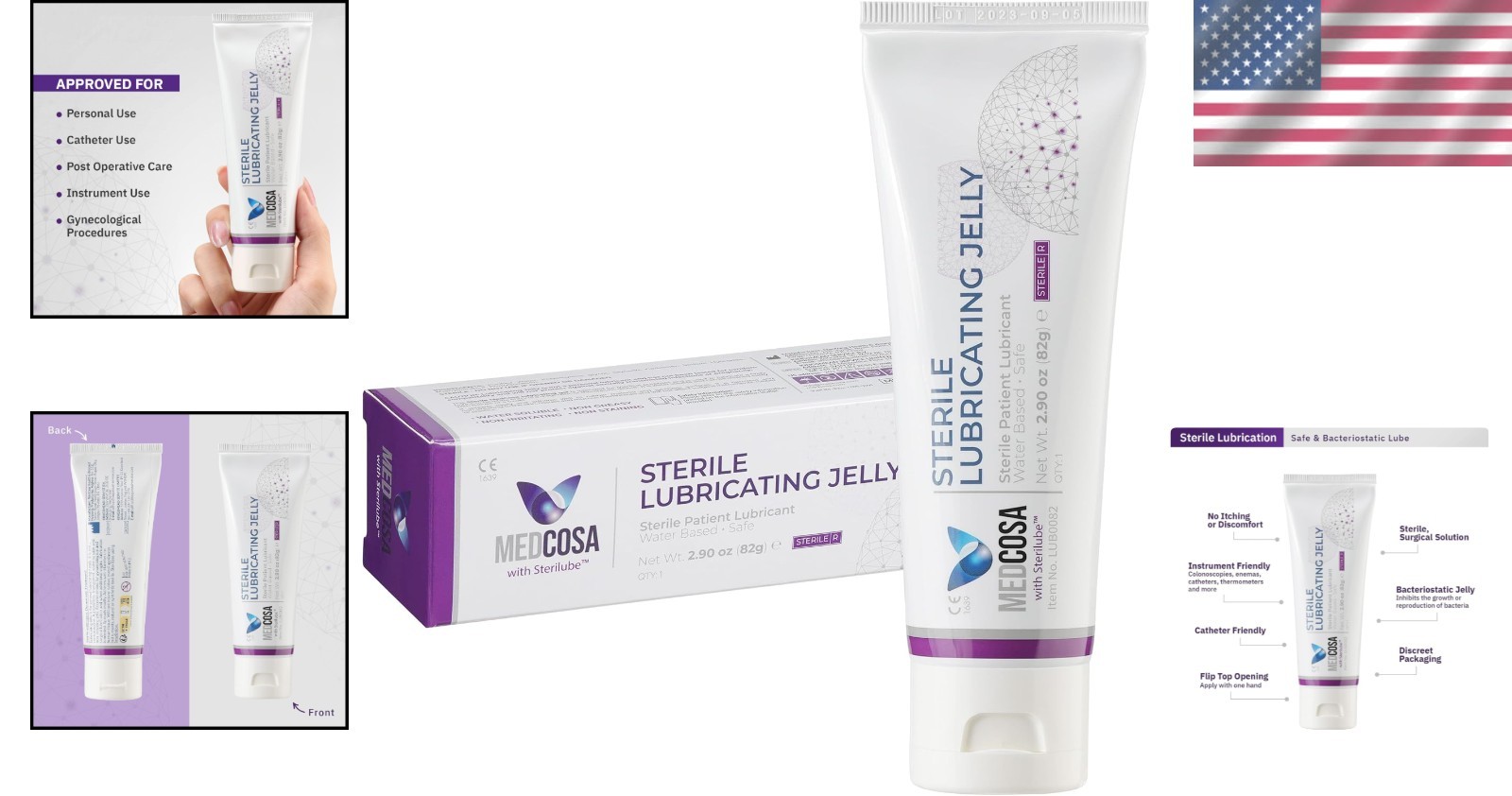 Versatile, Sterile Water-Based Lubricant for Catheters & Body Piercing - 2.9oz