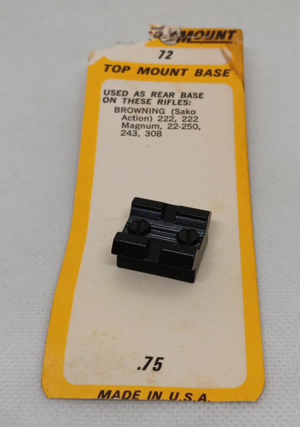 WEAVER 72 top mount base rear rifle scope Browning 22-250 222 243 Blk 48070 (bn)
