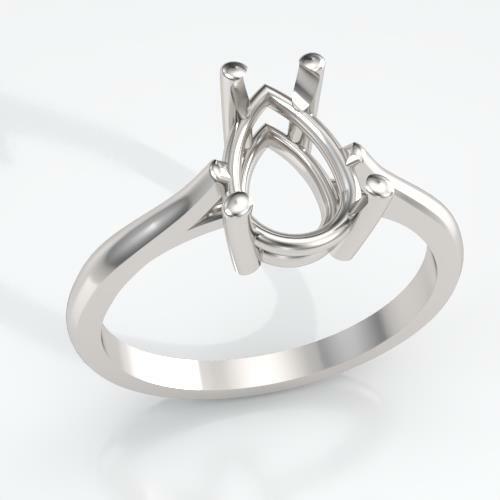 (7x5mm -13x9mm) Pear Shape Single Cathedral Ring Setting (Ring Sizes 4-11 )