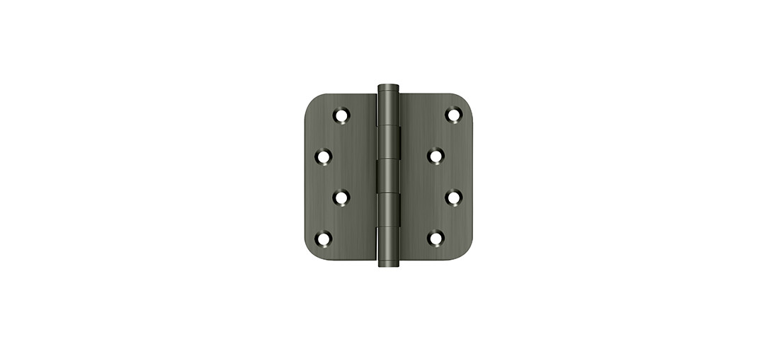 4" x 4" x 5/8" Radius Hinge / Zig-Zag in Antique Nickel Pair