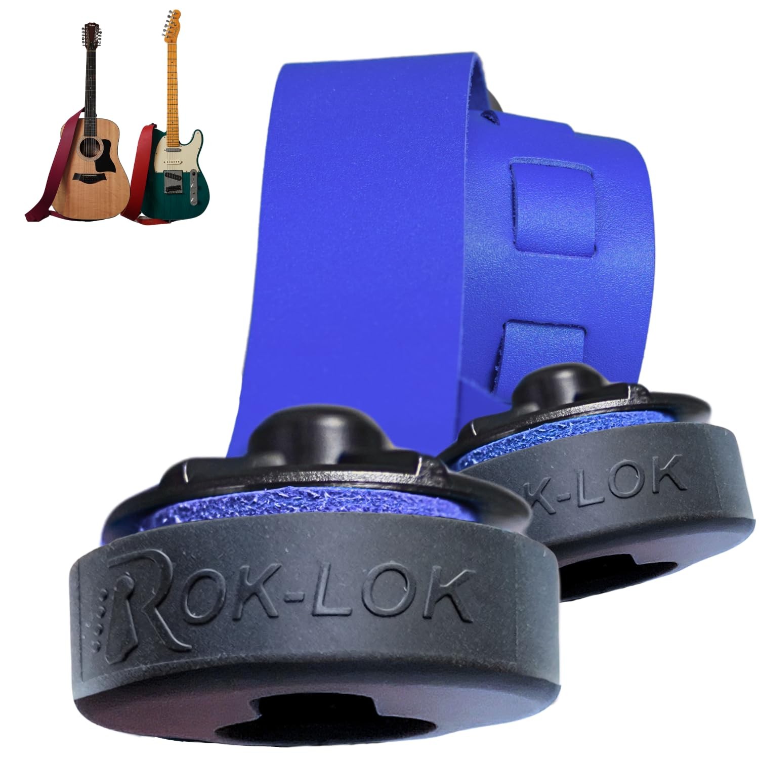 Rok Lok PRO – Universal Quick-Change Guitar Strap Lock System – Rubber black