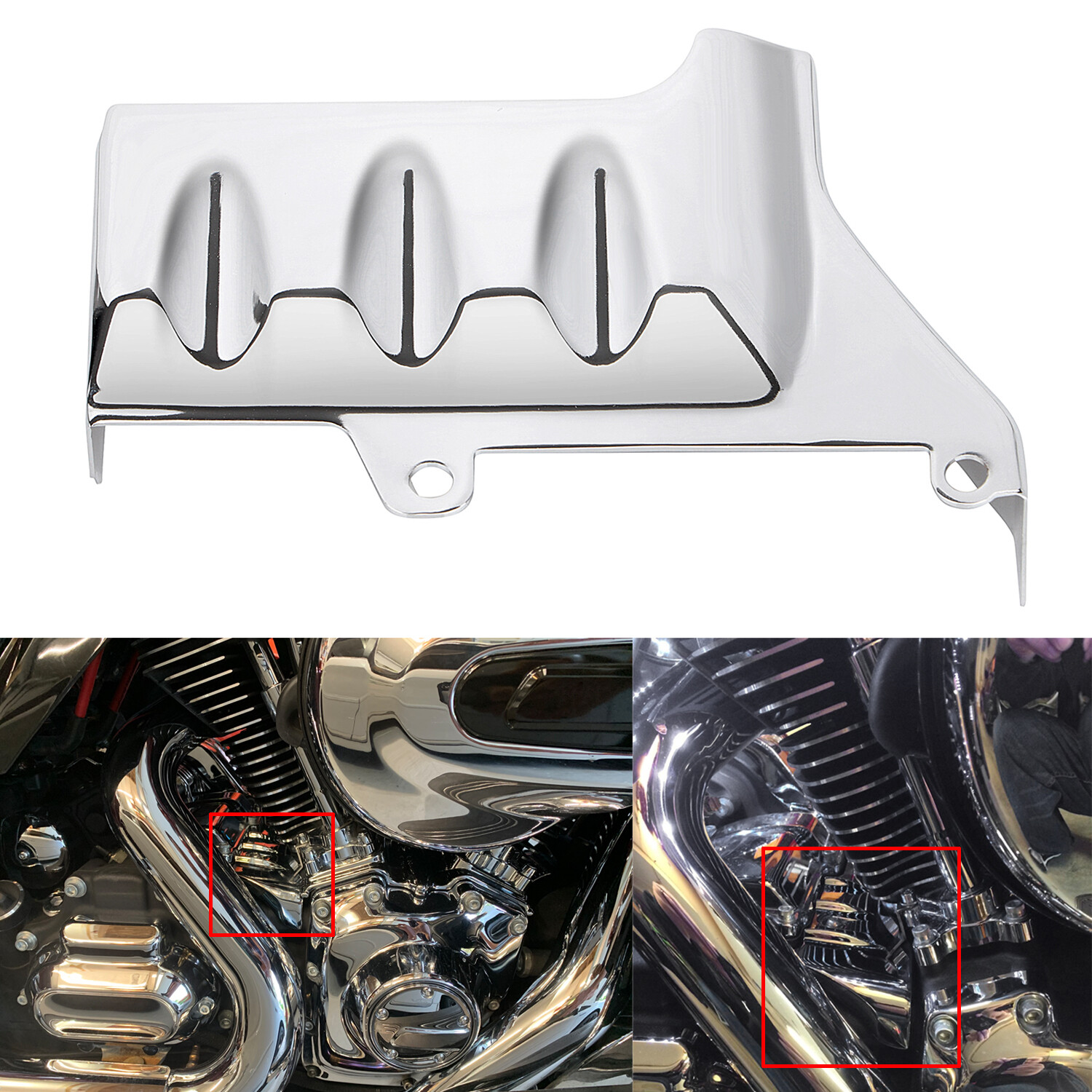 Motor Chrome Rear Cylinder Base Cover For Harley Electra Street Glide FLHT FLHX