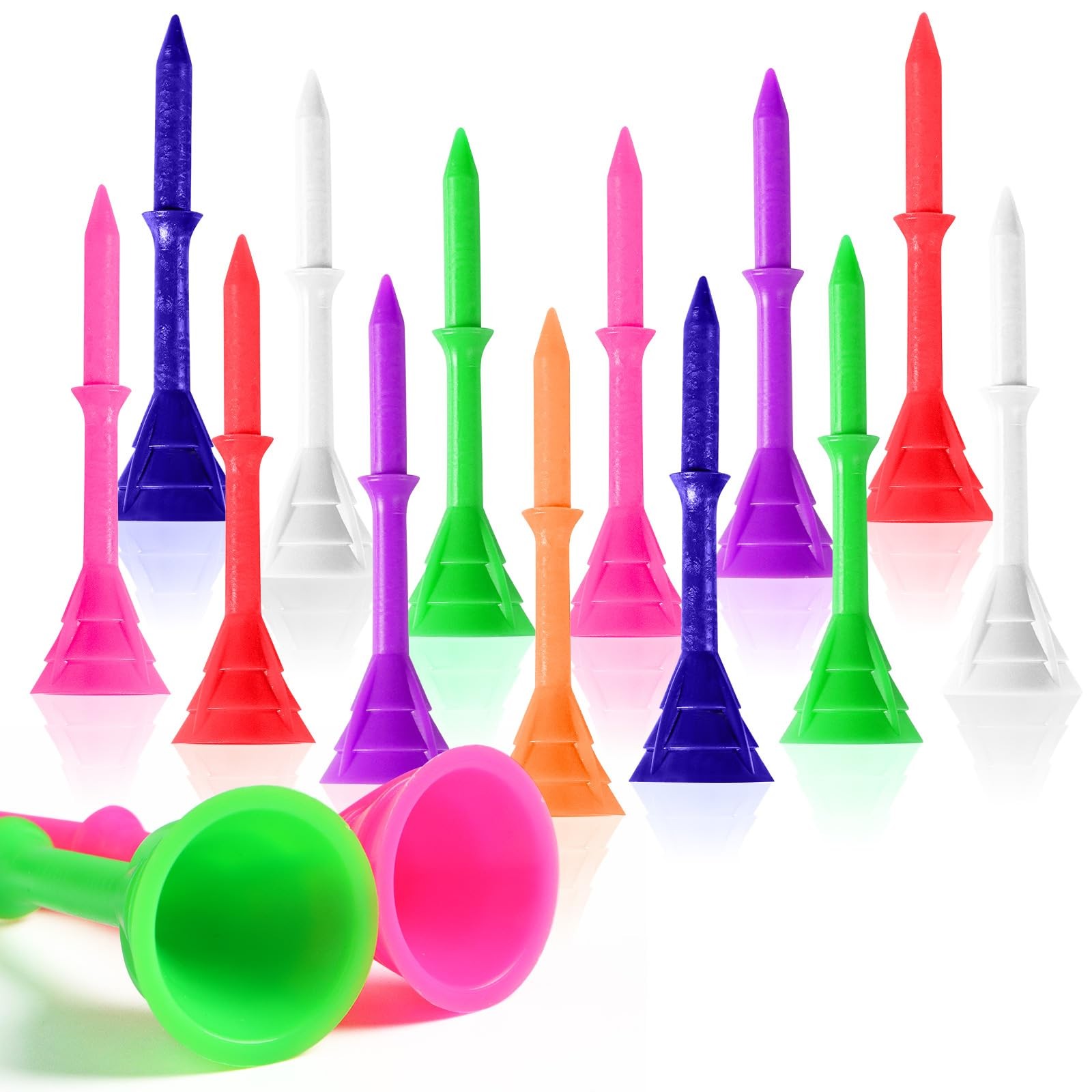 Golf Tees Plastic Tee 3 1/4 Inch 20 40 Pack Unbreakable Tee, Durable Stable G...
