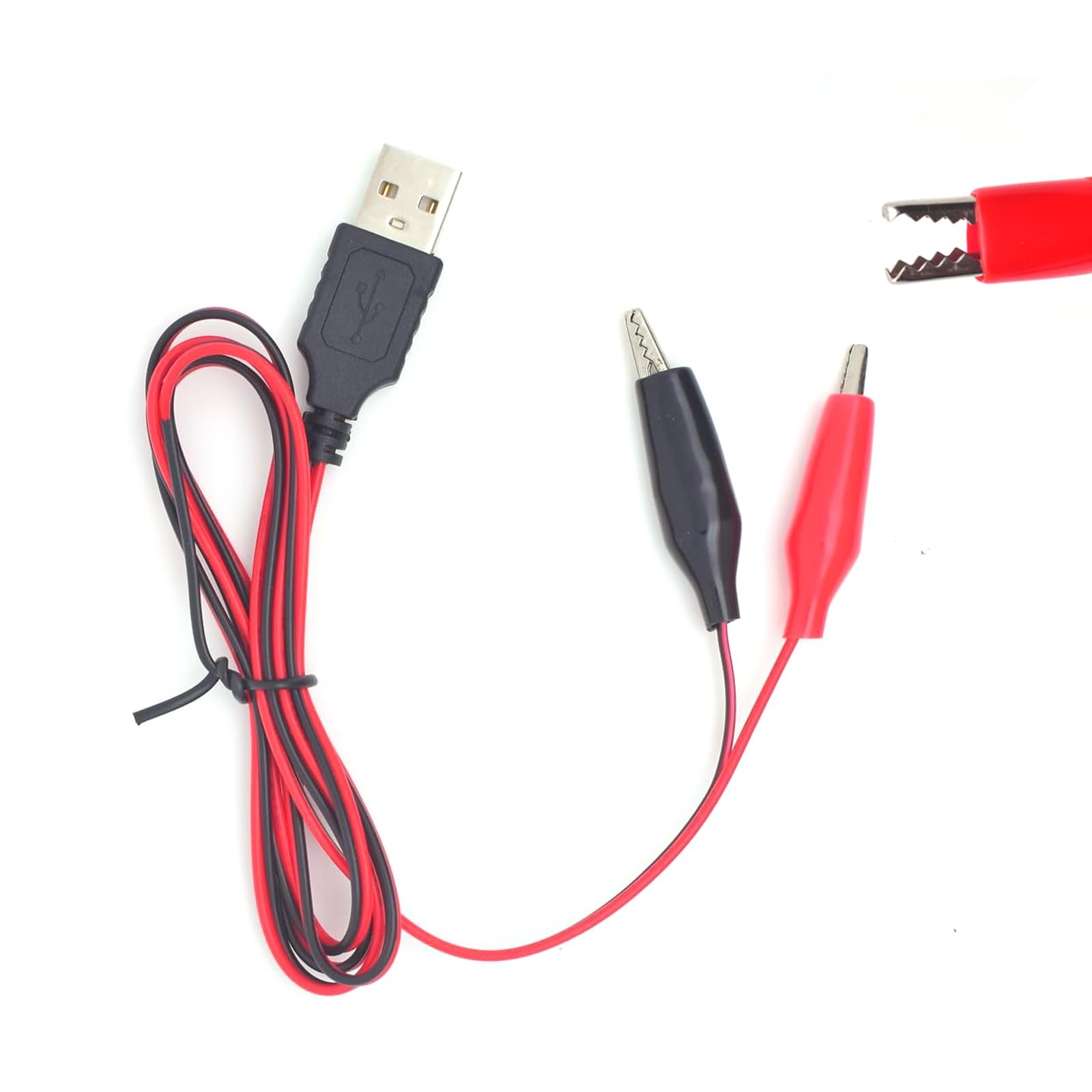 1 PCS Alligator Clips with Wires USB 20AWG 1M 3.3 FT Test Lead Cable