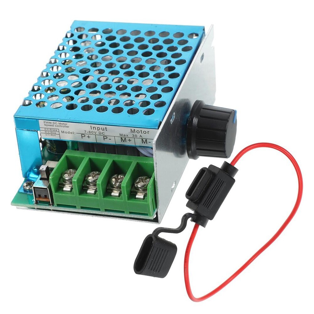 DC Brushed Motor Controller 30A 7V-70V For PWM Adjustable Regulator Fuse