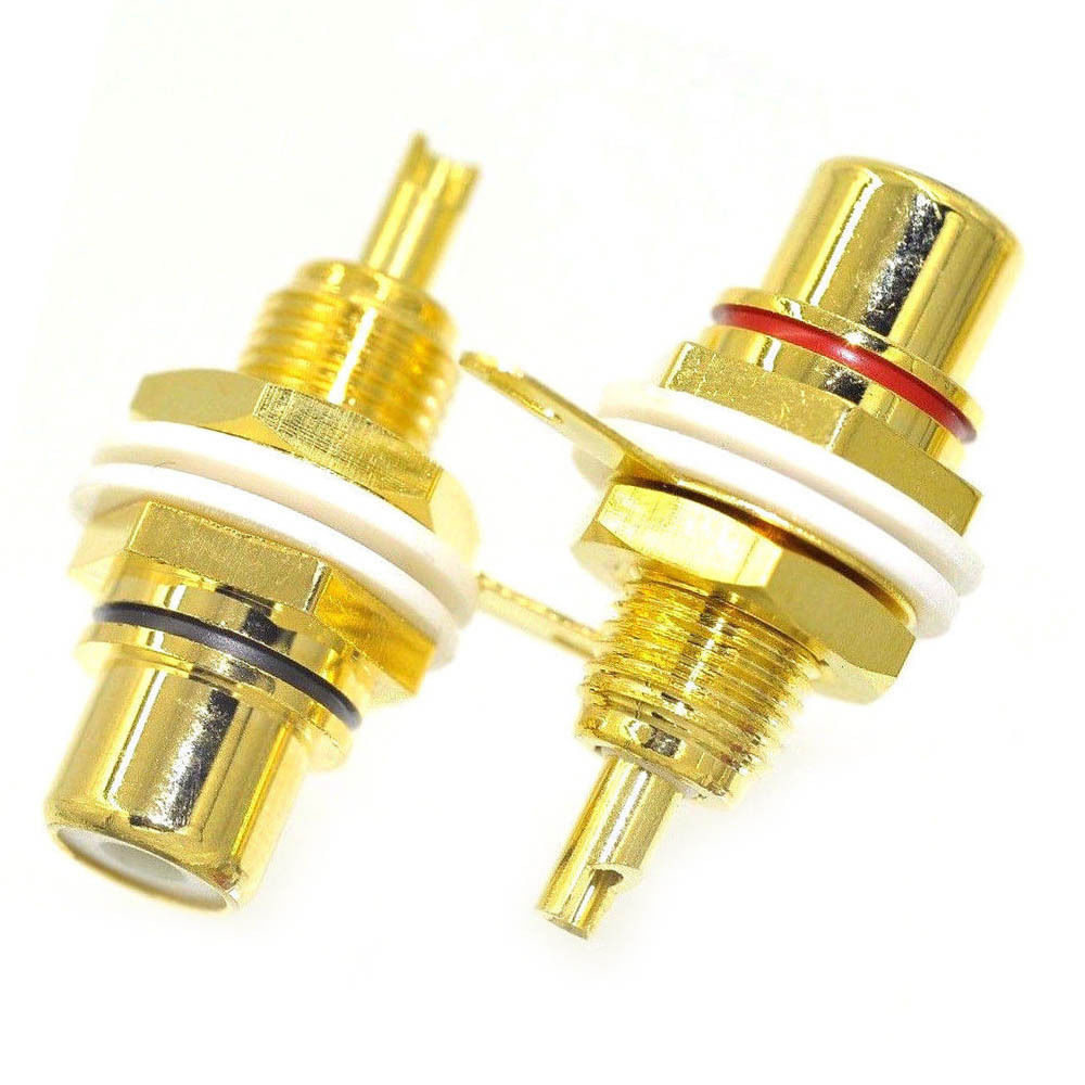 10/20/30/50/100 RCA Female Chassis Panel Mount Socket Connector Gold Plated Lot