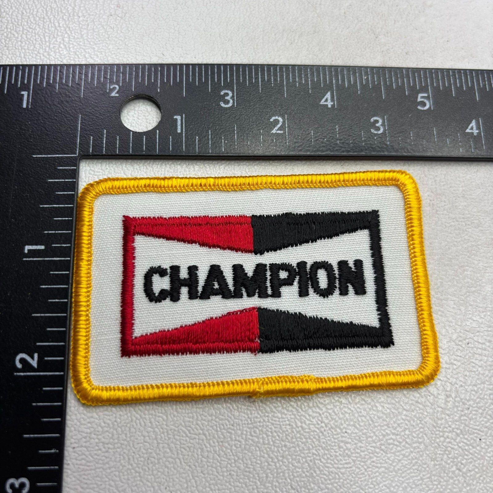 Vtg c 1980s / 1990s CHAMPION SPARK PLUGS Car Racing Motorsports Patch 541K