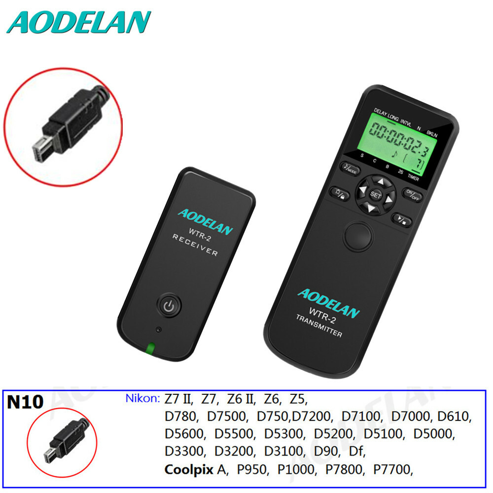 AODELAN Wireless Timer Remote ShutterRelease For Nikon Z7II Z6II D780 P950 P1000
