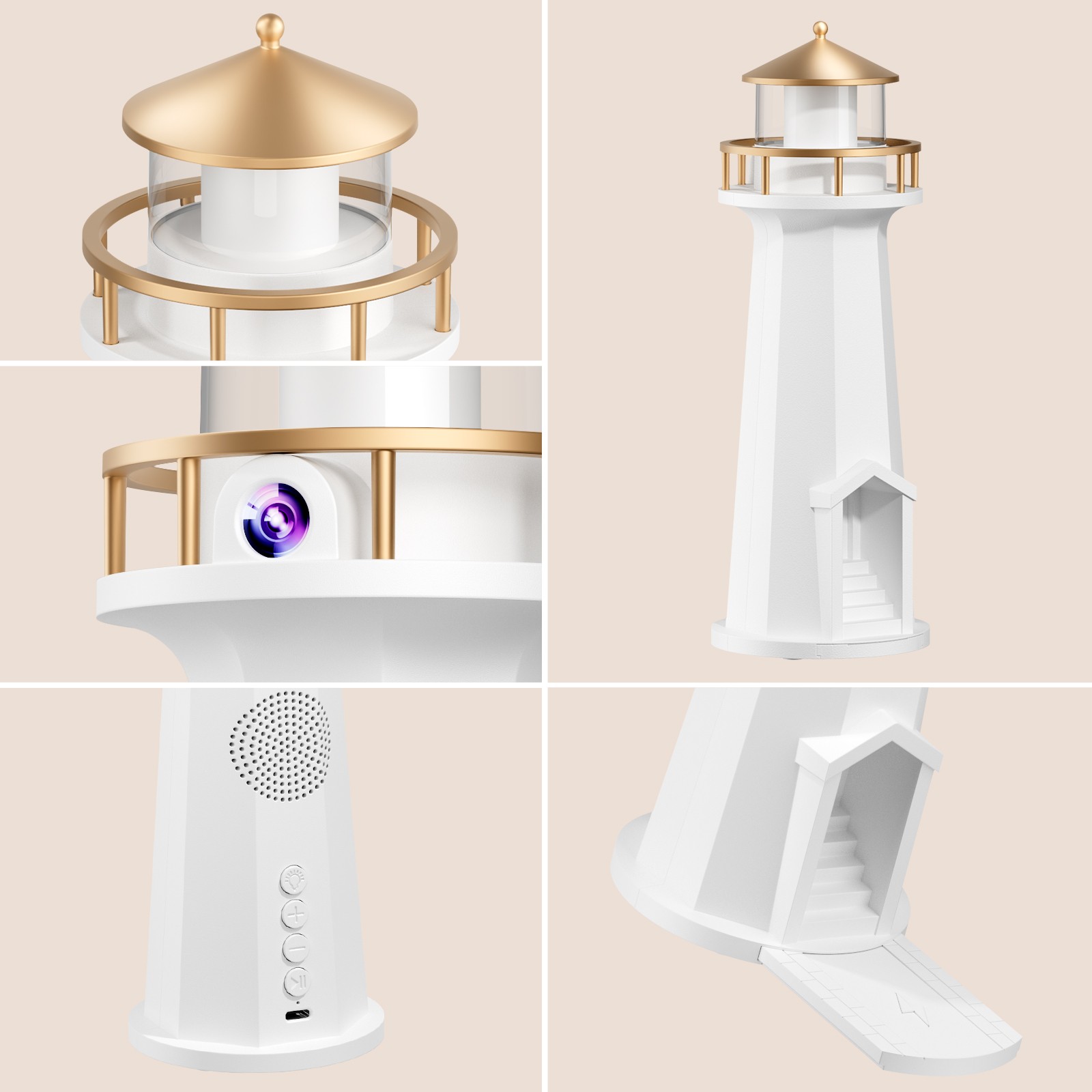 Moon Projector Atmosphere Night Light with Wireless Charger & Bluetooth Speaker