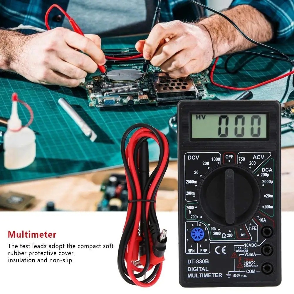 DT-830 B Digital Multimeter Voltage Current Ohm Tester with LCD Display