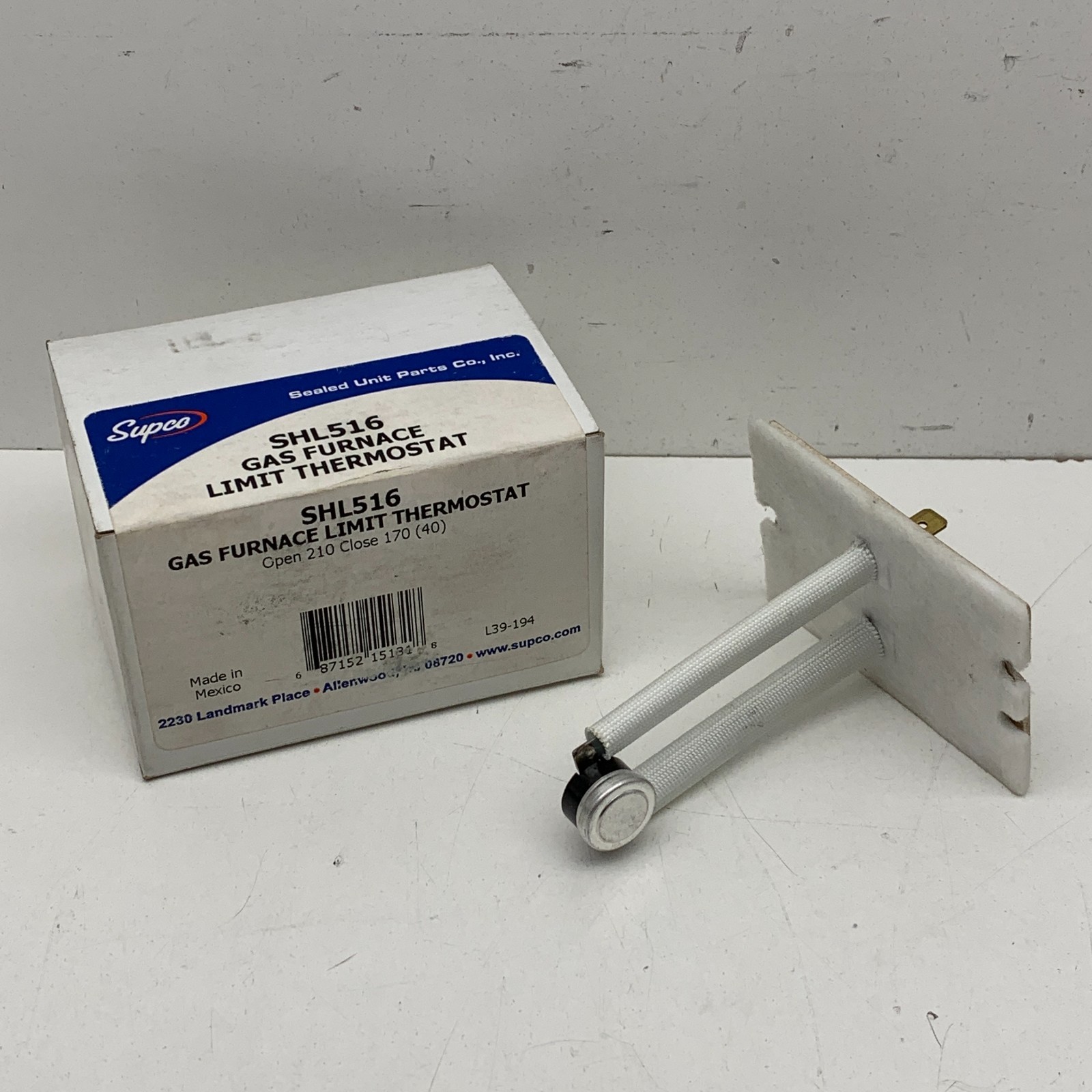 Supco SHL516 Gas Furnace Limit Thermostat Open 210°F, Close 170°F