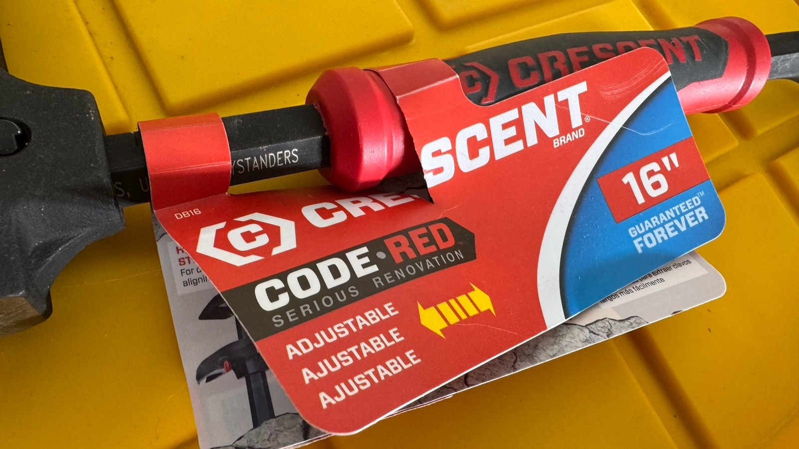 Crescent Code Red 16in Claw Pry Bar DB16 1pc Metal Black/Red