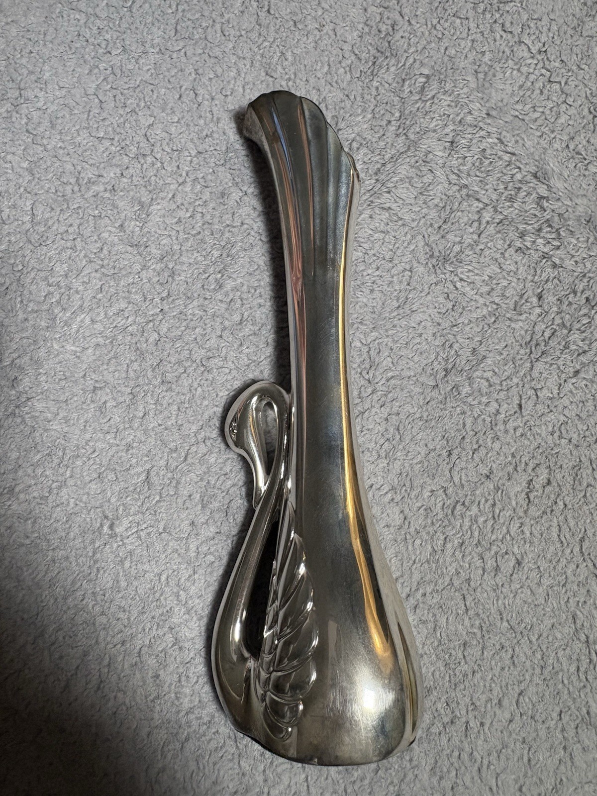 James Alex Silver Plated Swan Vase 8 Inch Decorative Collectible