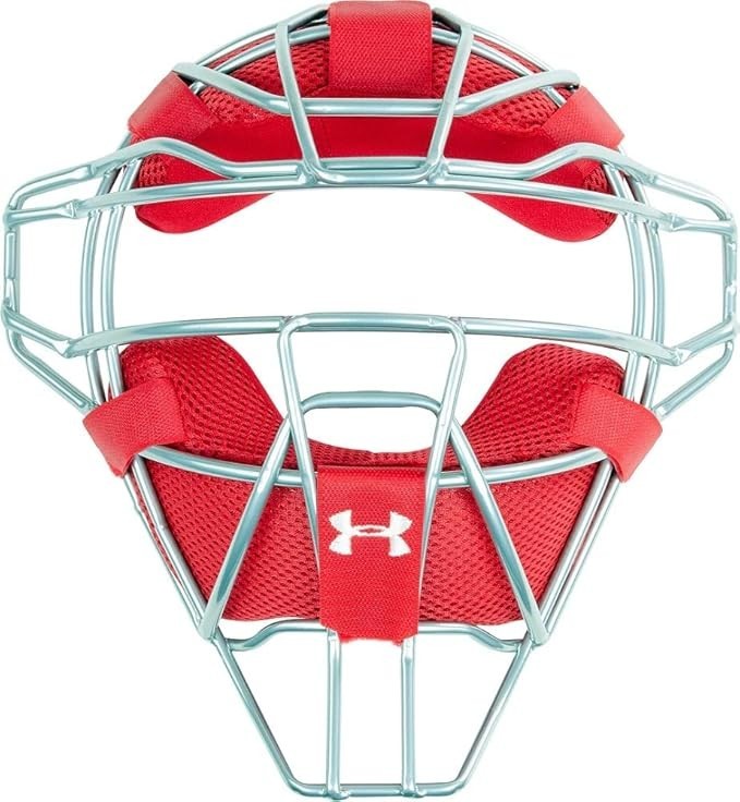 Under Armour Scarlet Red Classic Pro I-Bar Vision Baseball Catcher Facemask NEW