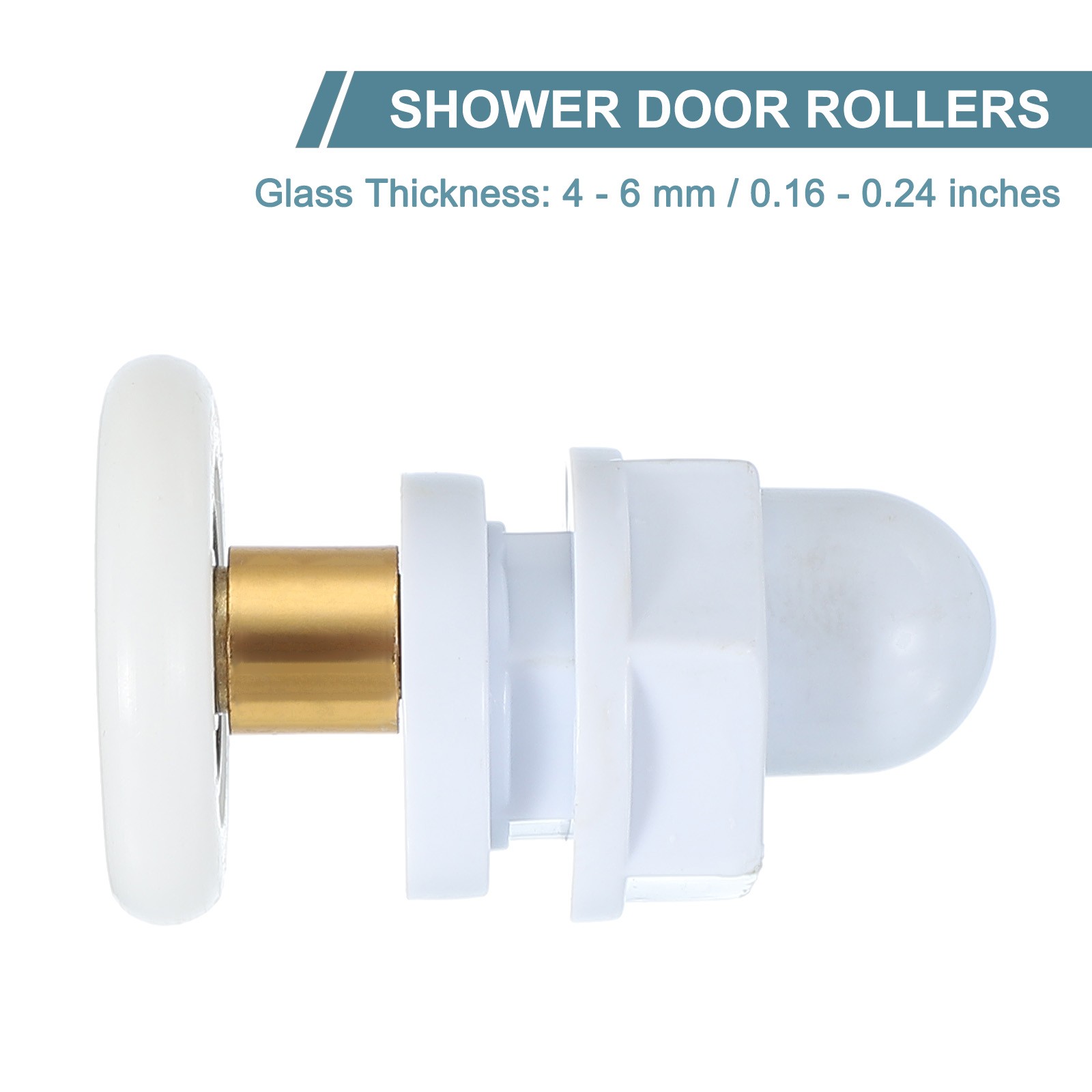4 Pcs 27mm Shower Door Rollers Copper Rod Pulley Wheels Replacement White