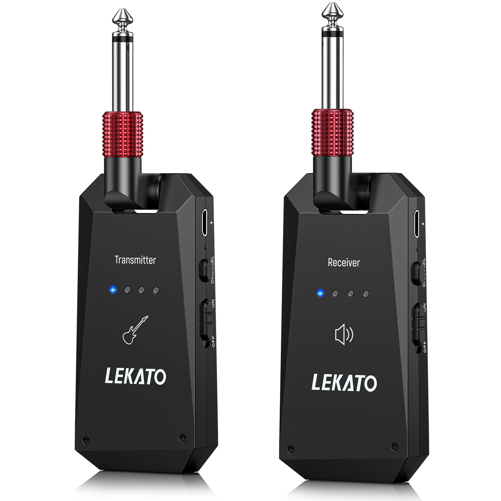 LEKATO Wireless Guitar System 5.8GHz Electric Guitar Bass Transmitter Receiver