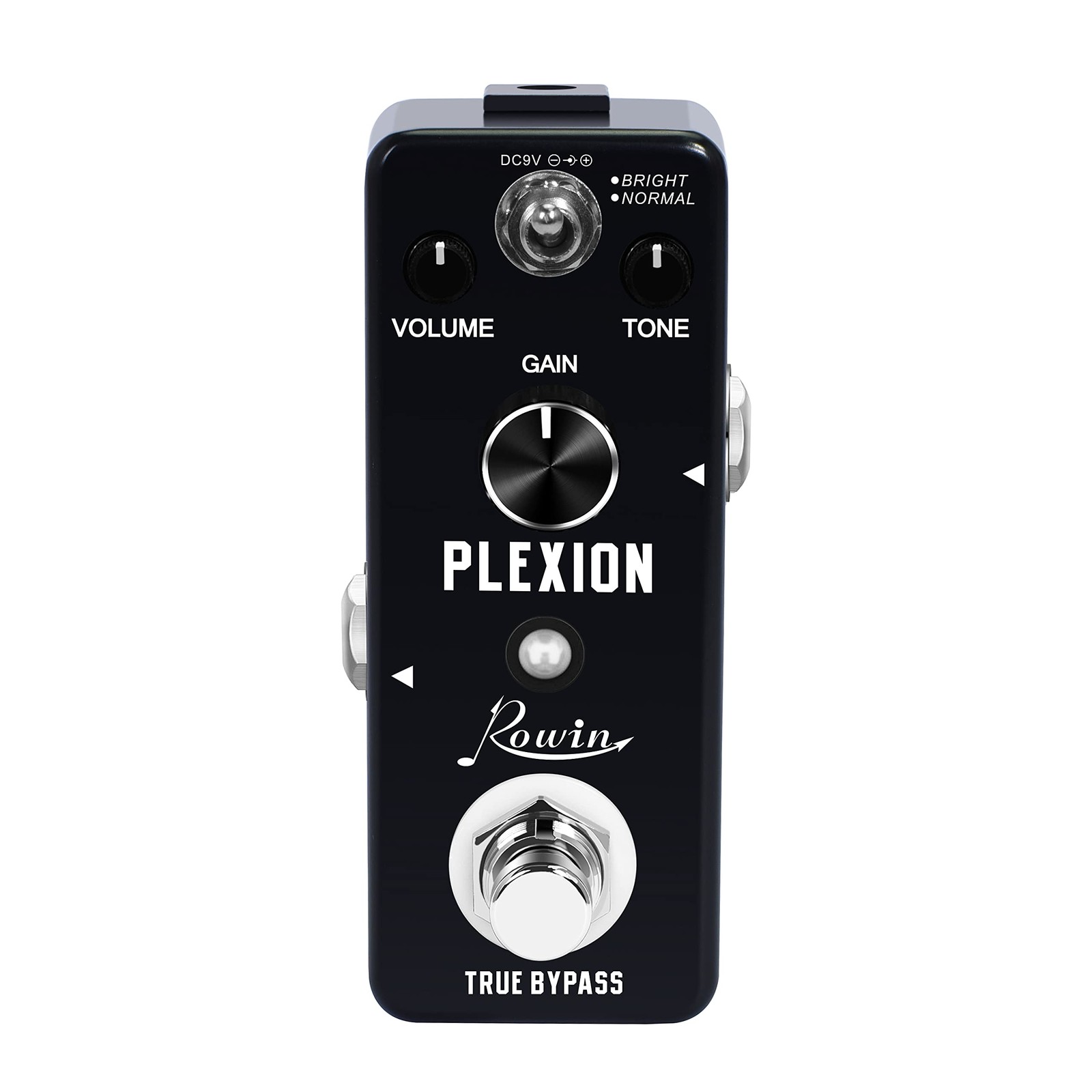 Rowin Plexion Distortion Pedal for Guitar and Bass with Bright