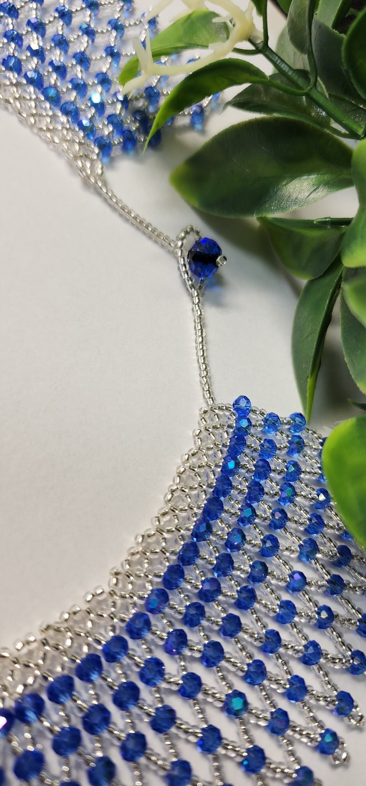Blue Elegant See Beads Necklace