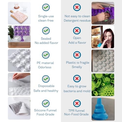 Disposable Ice Cube Trays for Freezer Ball Ice Cube Mold Ice 50 count pack