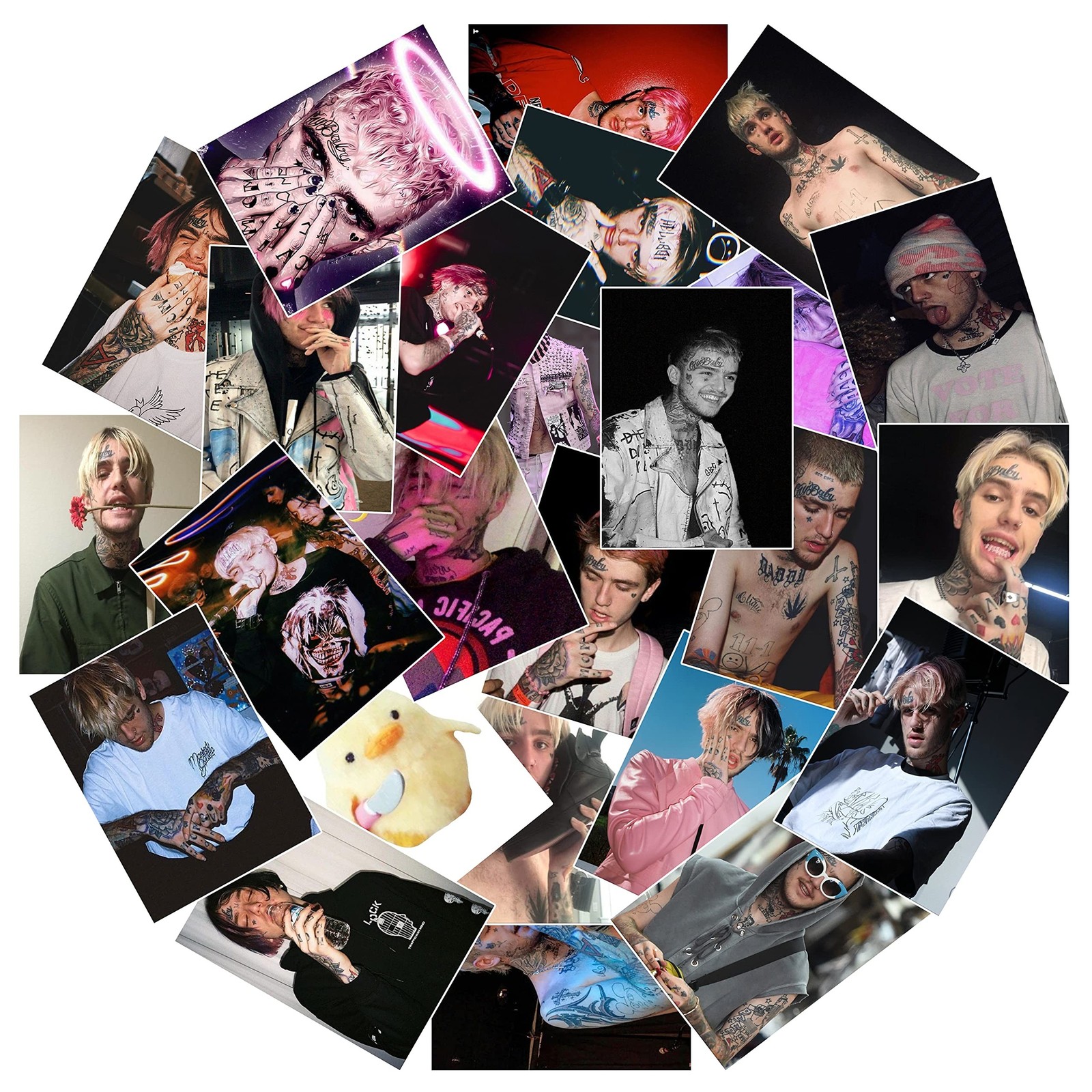 Lil Peep Stickers - 25 PCS Vinyl Memorial Decal Photocard Set for Water Bottl...