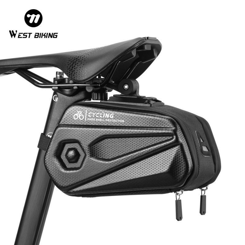 WEST BIKING Bike Bicycle Saddle Bag Waterproof Reflective Hard Shell Cycling Bag